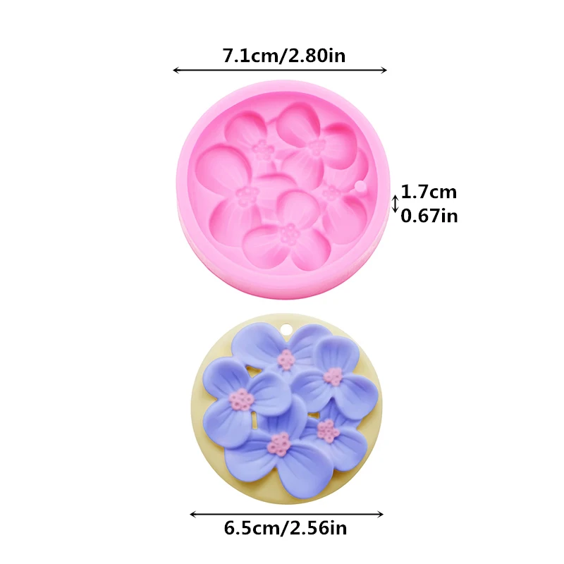 trilobite flower Resin Clay aroma keychain pendant Molds DIY trilobal Accessories silicone mould chocolates cake decorating mold