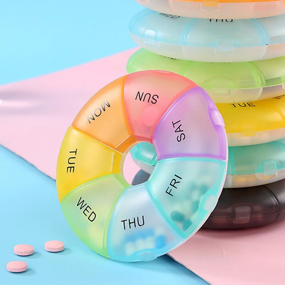 Pastillero de Medicamentos de 2 Piezas, Organizador Portátil de 7 Días con Compartimentos Codificados por Colores para Viajes, Bolsillo de Bolso, Gimnasio, Hermético