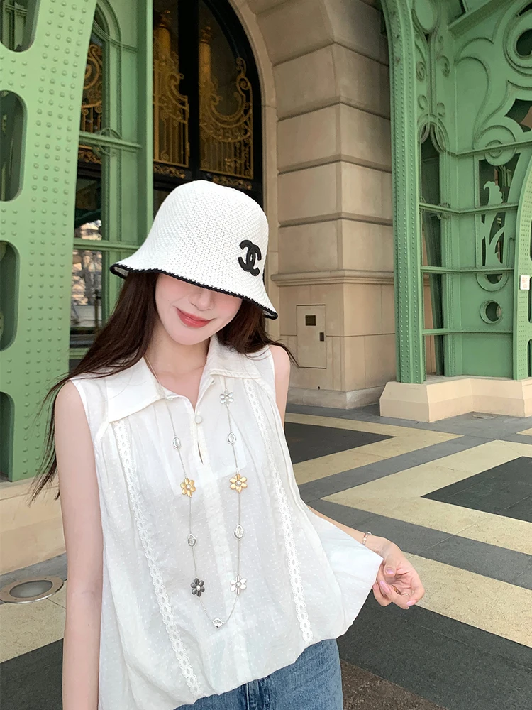 

Женская свободная повседневная блузка YANUOYU White Tea Dr с отложным воротником и дизайнерскими складками, летняя модная одежда