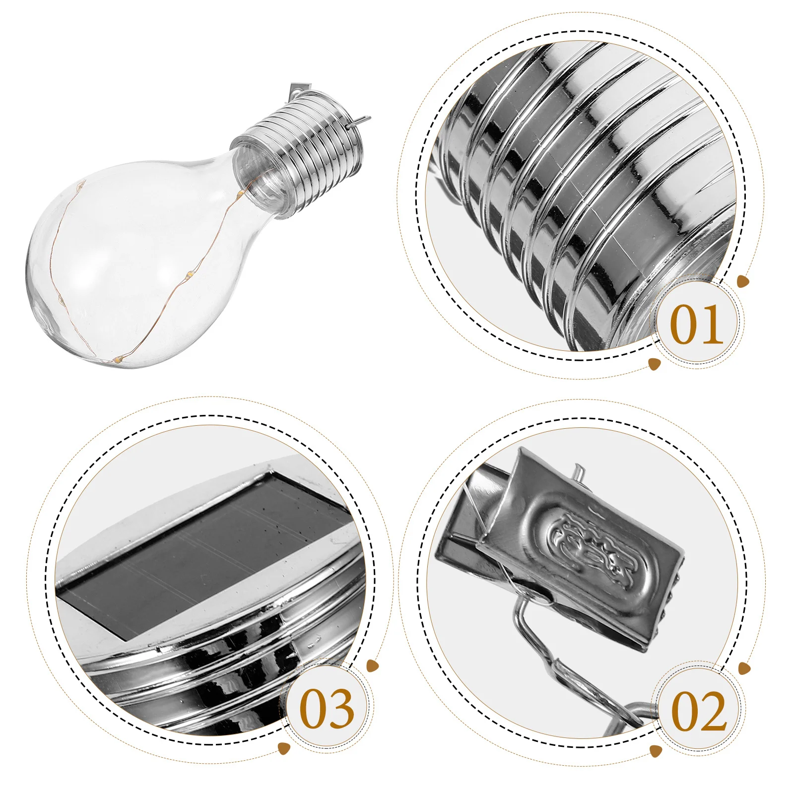 

4pcs Solar Powered 5Leds Hanging Light Bulb Copper Wire Outdoor Decorative Lamp For Garden Pathway Patio Holiday Lighting