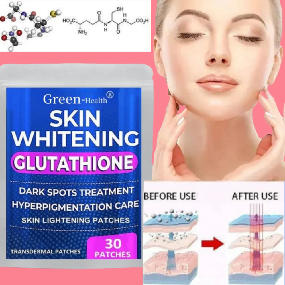 30 Patches GLUTATHIONE Transdermal Patches Skin Whitening Antioxidant Anti-aging Vitamin C