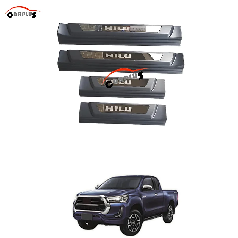 

Для Toyota Hilux Revo накладка на порог, защитная накладка на педаль, наклейка, аксессуары, автомобильный порог, полоса 2015-2023 +