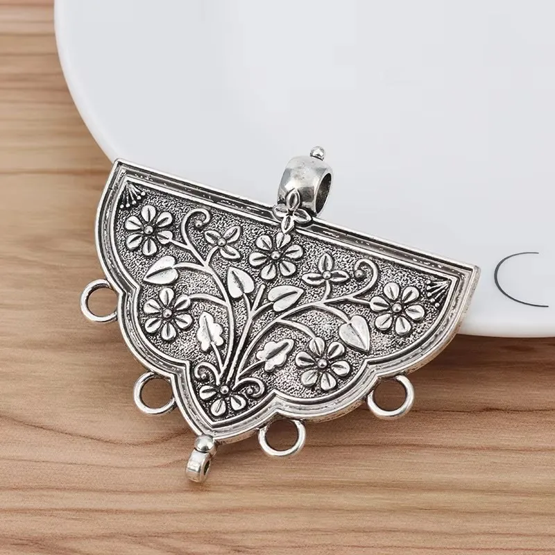 3 قطع العتيقة الذهب/الشظية اللون كبير القبلية متعددة حبلا زهرة موصل سحر المعلقات لصنع المجوهرات قلادة