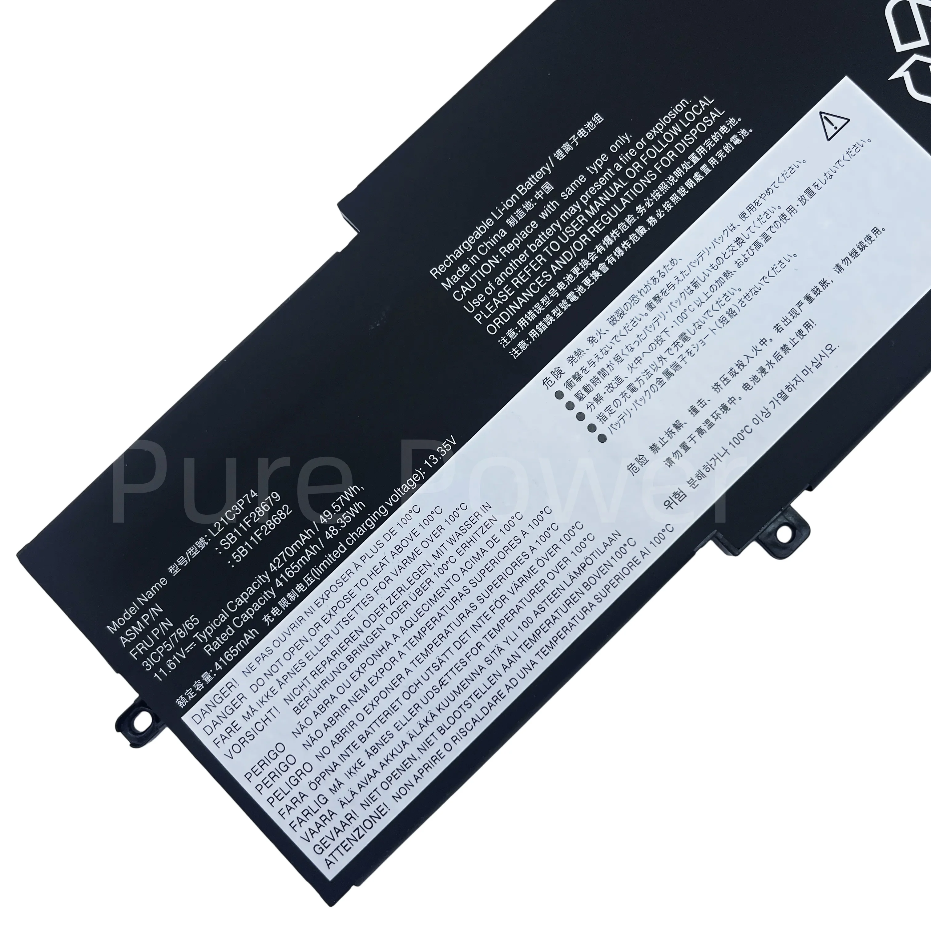 New Laptop Battery L21C3P74 11.61V 49.57WH 4270mAh High Quality For Lenovo ThinkPad X1 Nano Gen 2