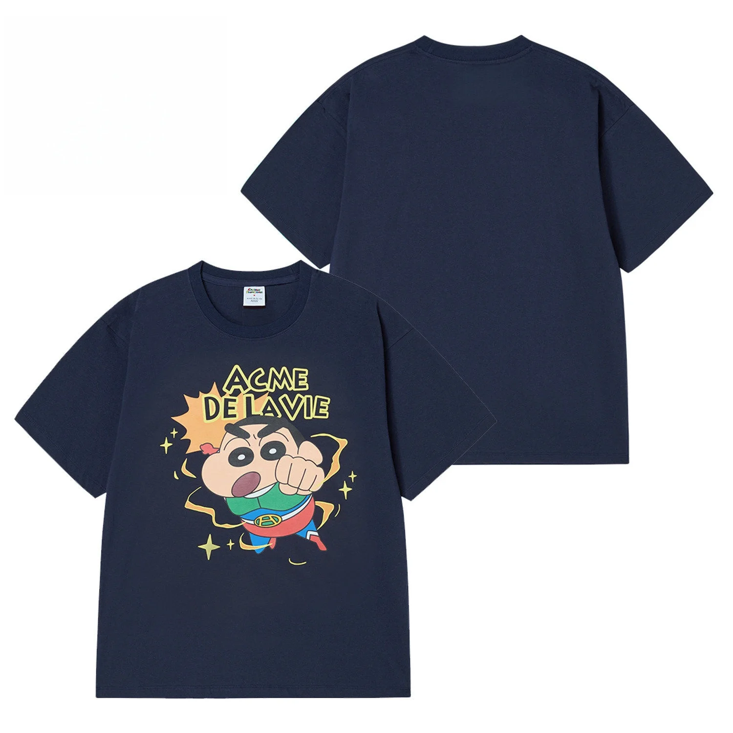 Crayon Shin Chan Superhero Print Casual T Shirt Cute Anime Short Sleeve Tee Streetwear Daily Wear