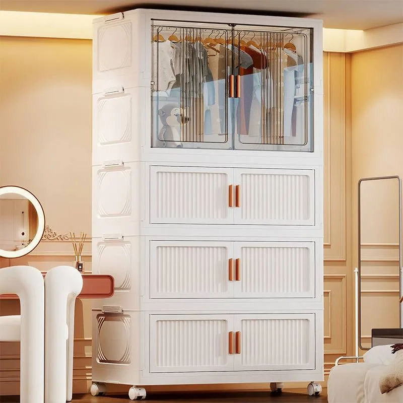 Installation-free folding storage cabinet baby simple wardrobe household clothes