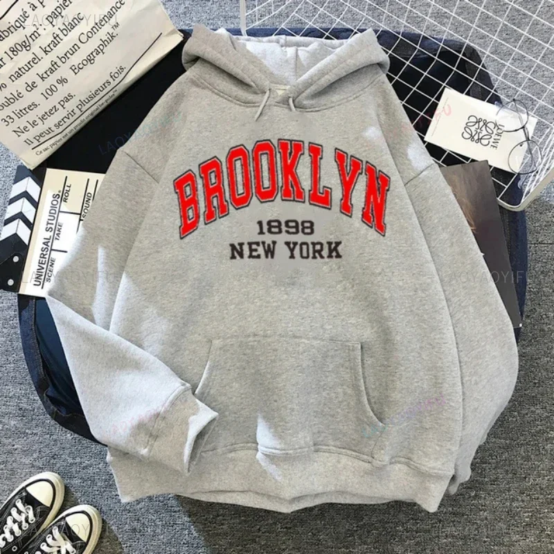 Autumn Brooklyn Hooded Sweater Men's Fashion HoodieJacket New York Clothing Letter Men Hip Hop Street Ladies Sports Boys