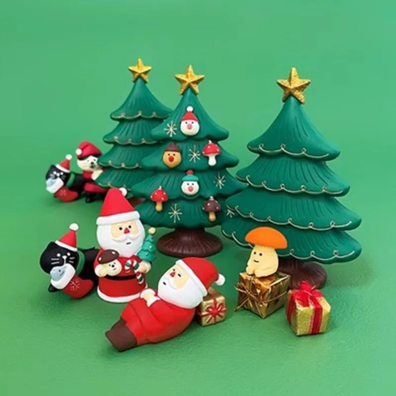 Cute Cat DIY New Christmas Scene Mushroom Fashion Decoration Shooting Props Miniature Resin Small Pendant - Image 6