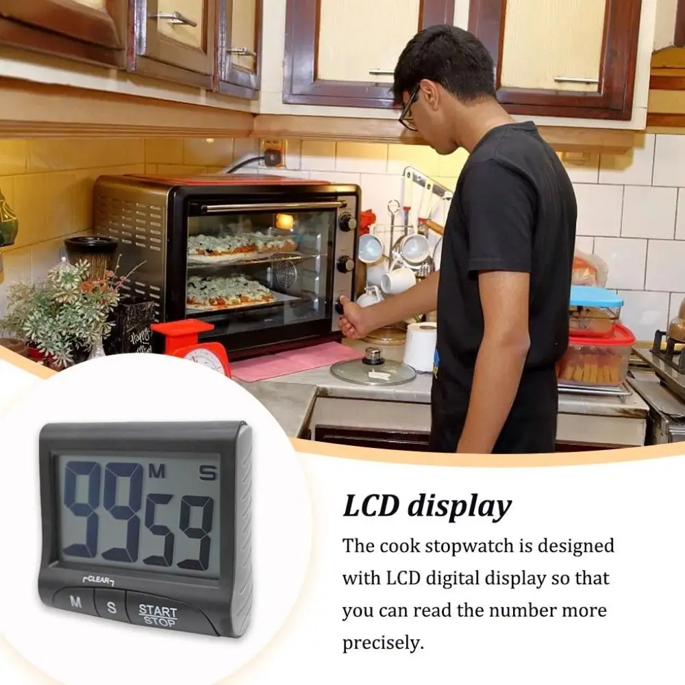 Multifunctional LCD Digital Timer Simple Style Big Screen Cooking Baking Timer Without Battery Kitchen Cooking Timer