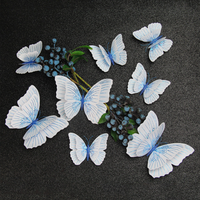 12pcs/set 3d three-dimensional wall decoration butterfly artifact butterfly streamer overflow double layer butterfly wall paste