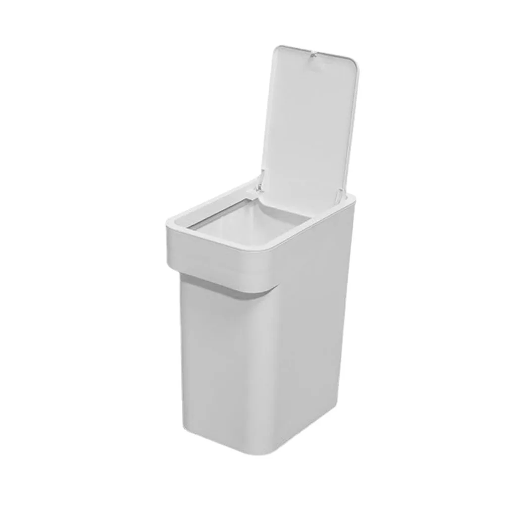 

Plastic Press Trash Can With Air-Tight Lid Odor-Free Household Garbage Container For Kitchen Bedroom Bathroom Push-Type