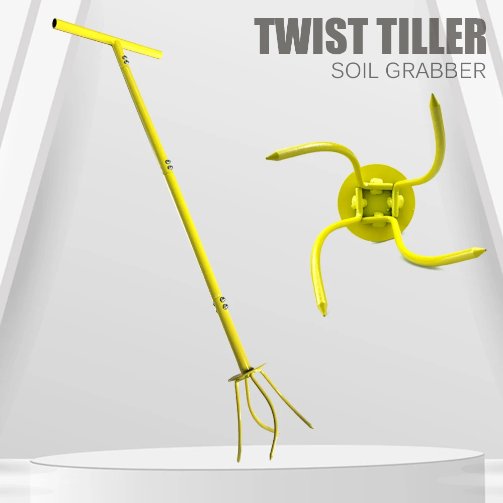 

Twist Tiller Soil Grabber T-handle Adjustable Height Yard Garden Manual Soil Claw Cultivator Household Planting Tool