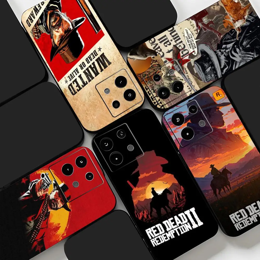 Coque de téléphone de jeu chaud r-rouge d-dead r-réduction, étui de téléphone noir souple pour Redmi Note 14 13 12 11 Pro Plus S 5G 14C A3