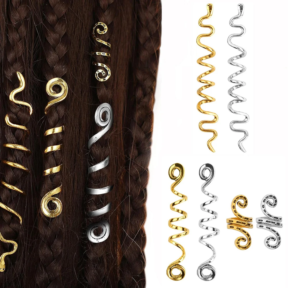 6 Stuks Vlecht Haaraccessoires Keltische Haar Sieraden Legering Dreadlock Accessoires Loc Haar Manchetten Slang Haar Clips Voor Vrouwen En Meisjes