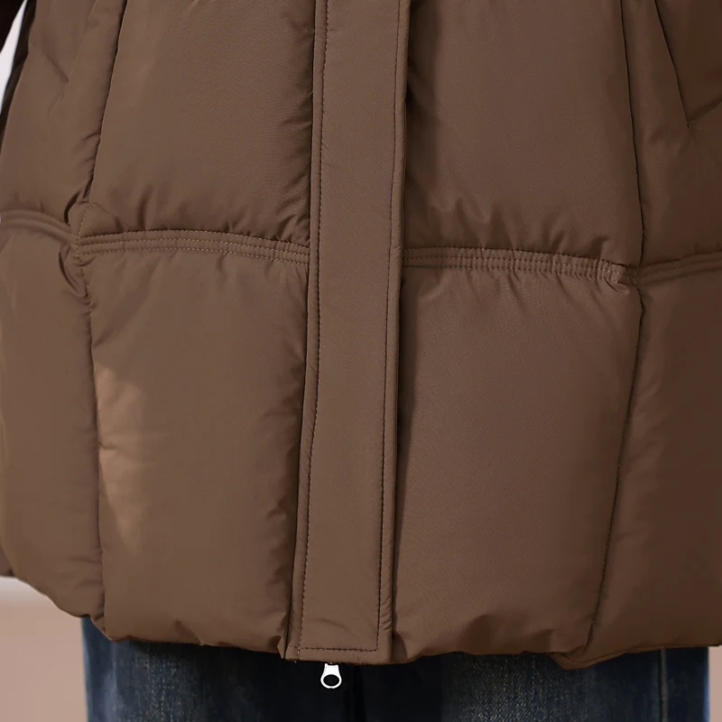 Abrigos largos de invierno para mujer, Parkas elegantes y gruesas y cálidas con capucha, prendas de vestir exteriores holgadas, chaquetas para mujer 2024