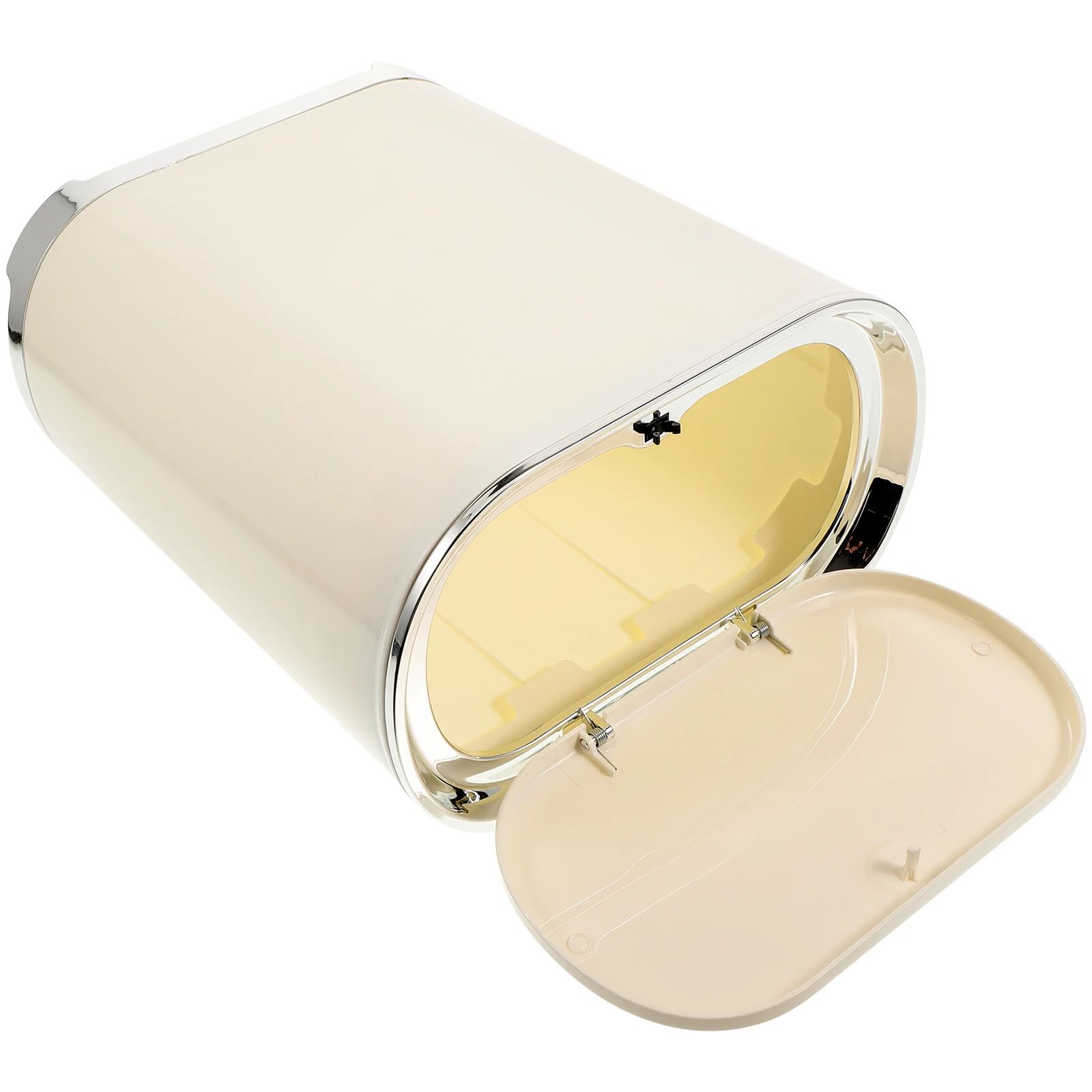 

Push Lid Trash Can Household Small Garbage Bin Portable Bathroom Kitchen Bedroom Waste Basket Lightweight Pp Plastic Container