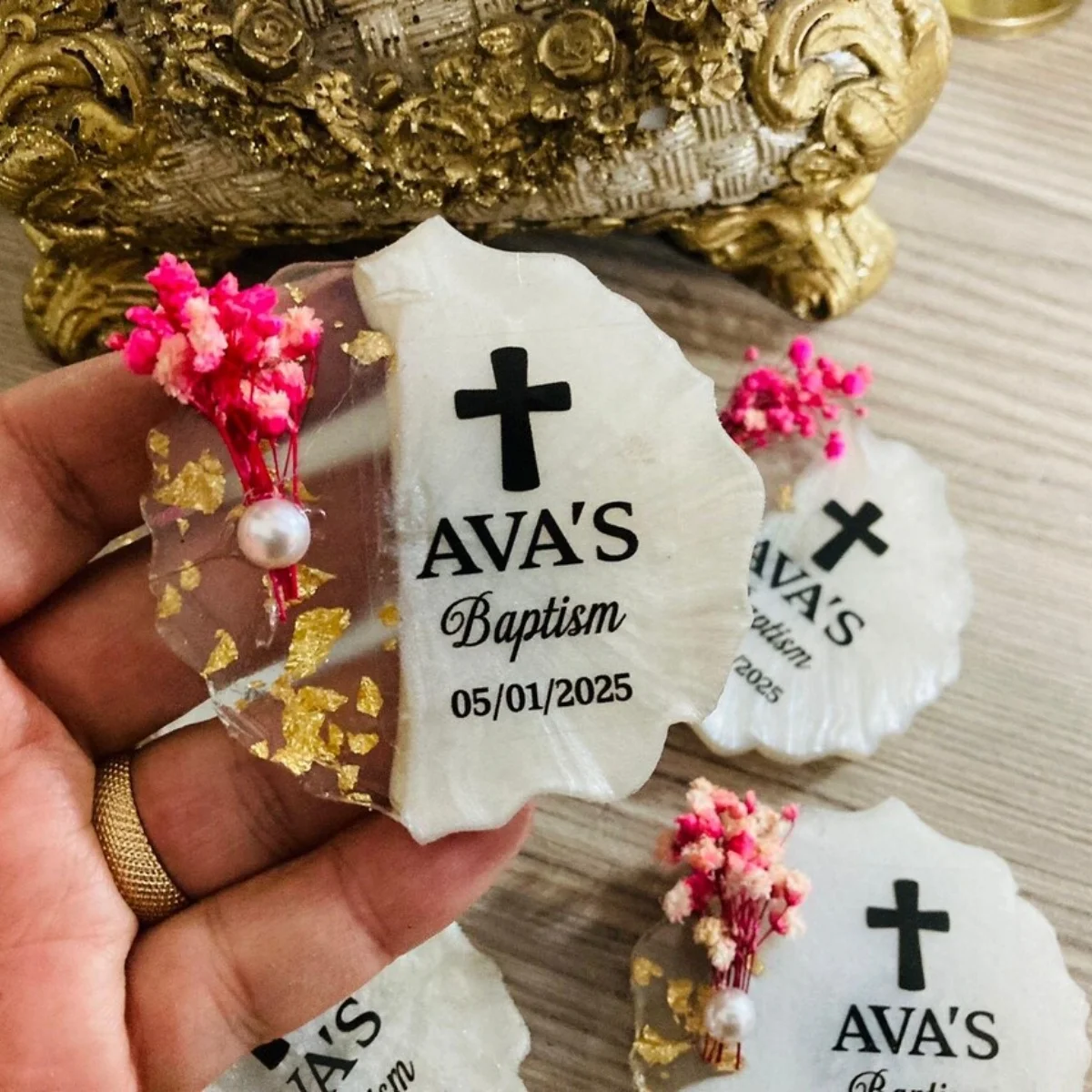 

Personalized Baptism Magnet Favors, Wedding Favor Magnet