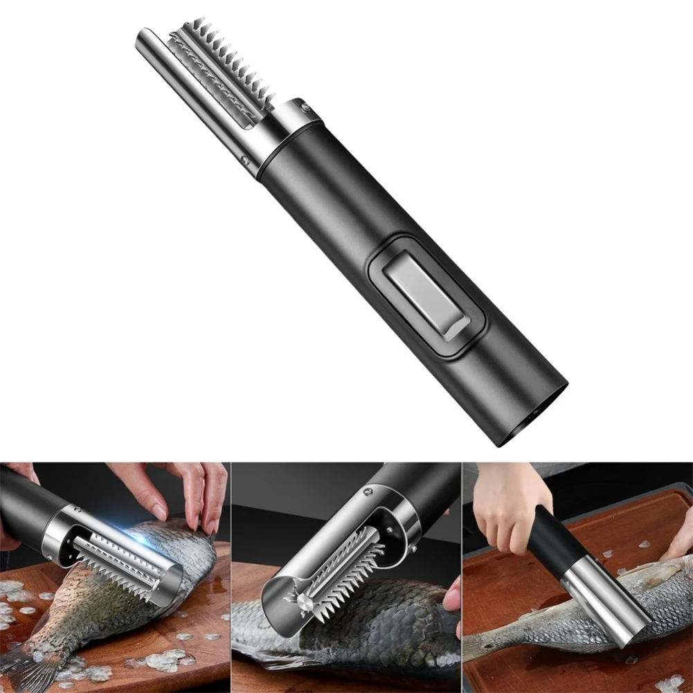 

USB Rechargeable Kitchen Tools Fish Scale Planer Seafood Tools Electric Fish Scaler Fishing Scalers Scraper Home Kitchens