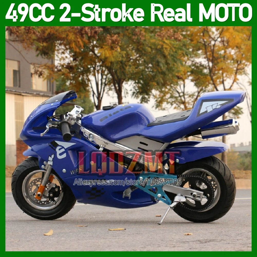 2-Stroke 49CC Superbike Mini Motorcycle Mountain Gasoline Pocket Bike Small Buggy Street Child Moto Bike Child Racing Motorbike