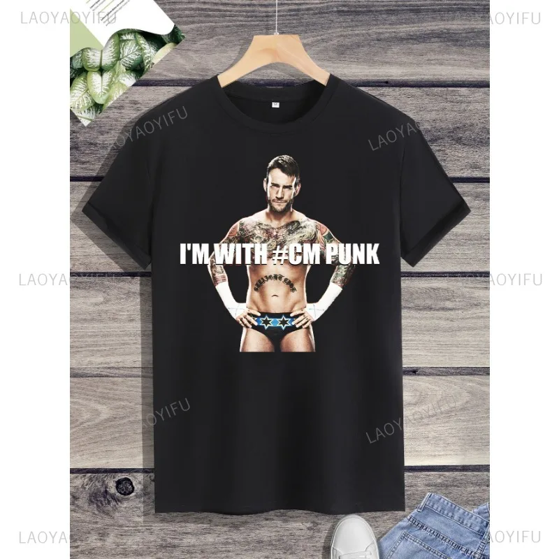 

Casual New Arrival Men America Wrestling Summer Clothing Printed Portrait T-shirt Top Street Fashion Short Sleeve O-neck