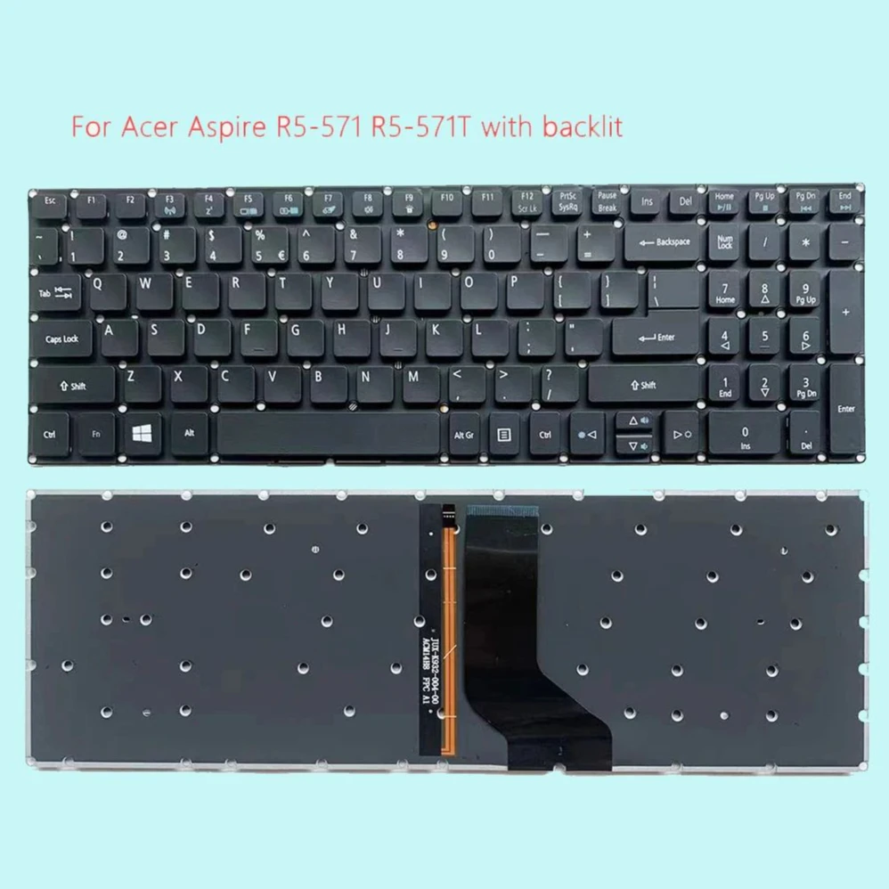 XIN-Russian-US layout Backlit Laptop Keyboard For Acer Aspire R5-571 R5-571T R5-571TG With backlit