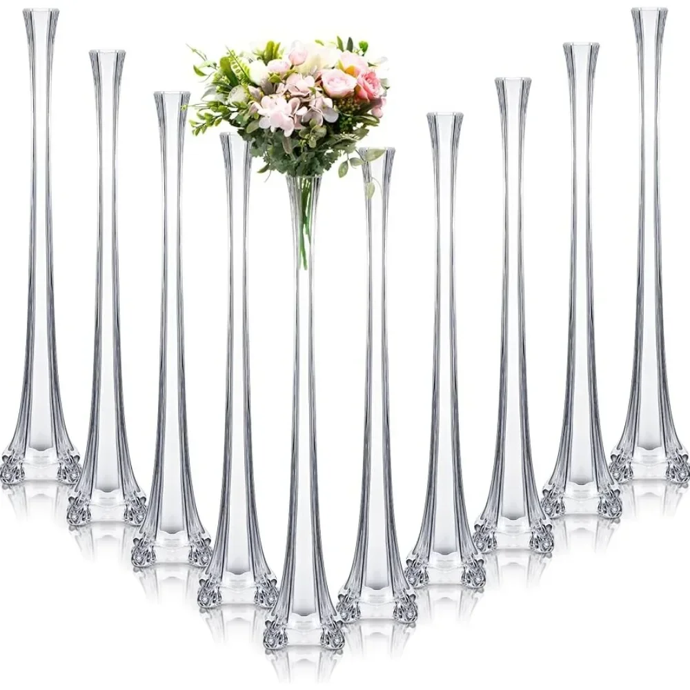 

# Hot Sales 10 Pcs Eiffel Tower Vase For Wedding Centerpieces 20 Inch Clear Floral Container For Living Room Home Crafts Wedding