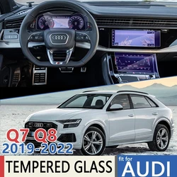 For Audi Q7 4M MK2 Q8 MK1 2019~2022 Car Navigation Instrument Ultra-Thin Film Full Screen Protector Tempered Glass Accessories