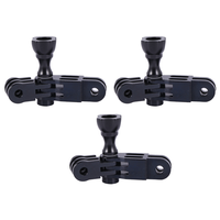 3X CNC Three-Way Pivot Arm Mount Adapter for GOPRO Hero 1 2 3 3+ 4 5 Session/Xiaomi Yi/SJ/GitUp Sport Camera Black