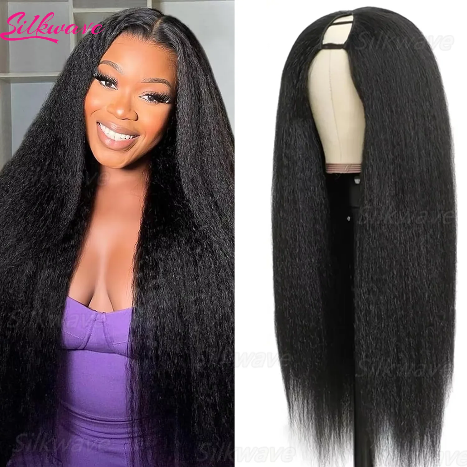 

Kinky Straight V Part Wig Human Hair 100% Wear And Go Glueless No Leave Out Body Wave Brazilian kinky Curly Wigs For Black Women