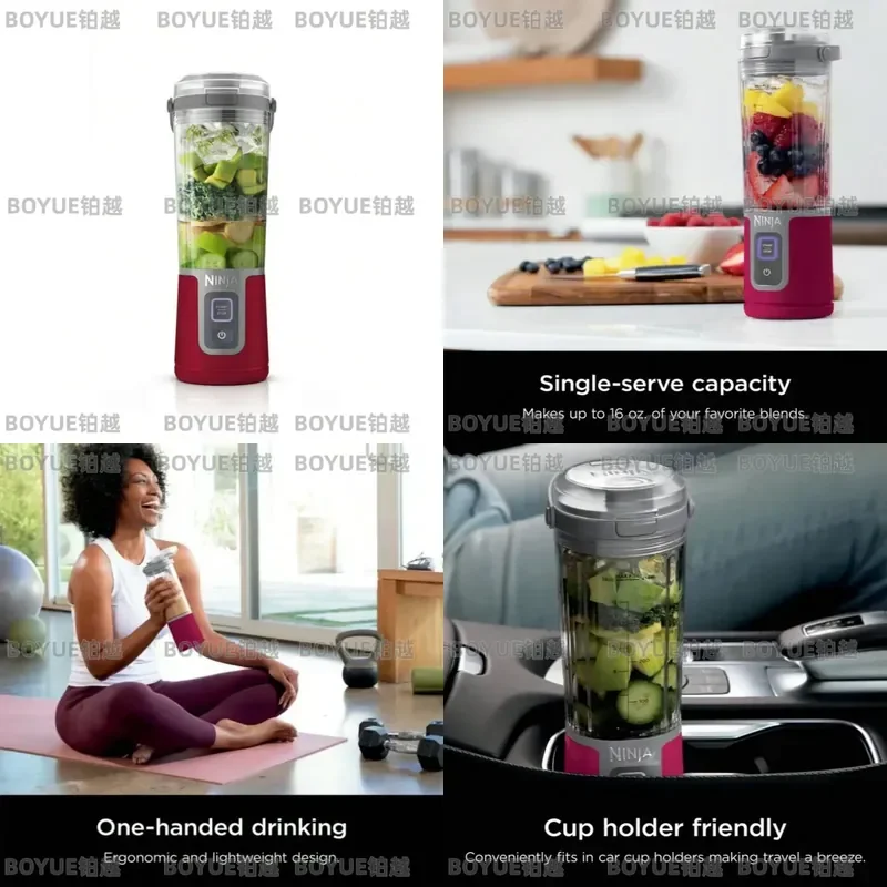 Certified Refurbished Portable Blender 16oz Personal Smoothie Maker Leak Proof Lid Easy Sip Spout Compact Juice Mixer for
