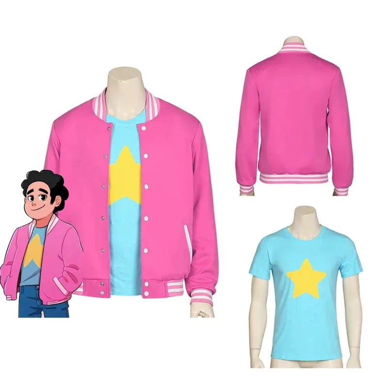 

Steven Cosmic Quartz Cartoon Jacket Sweater Blue T-Shirt Coat Women's Style, Suitable for Halloween and Christmas Parties