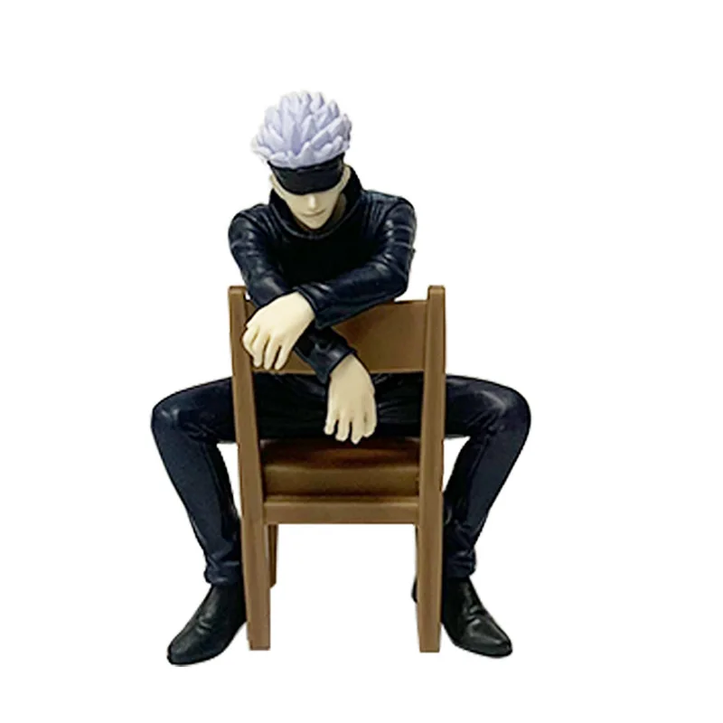 Jujutsu Kaisen 11cm 14cm Sitting Satoru Gojo Figure With Chair Break Time Collection Model Anime Decoration Toys Gifts