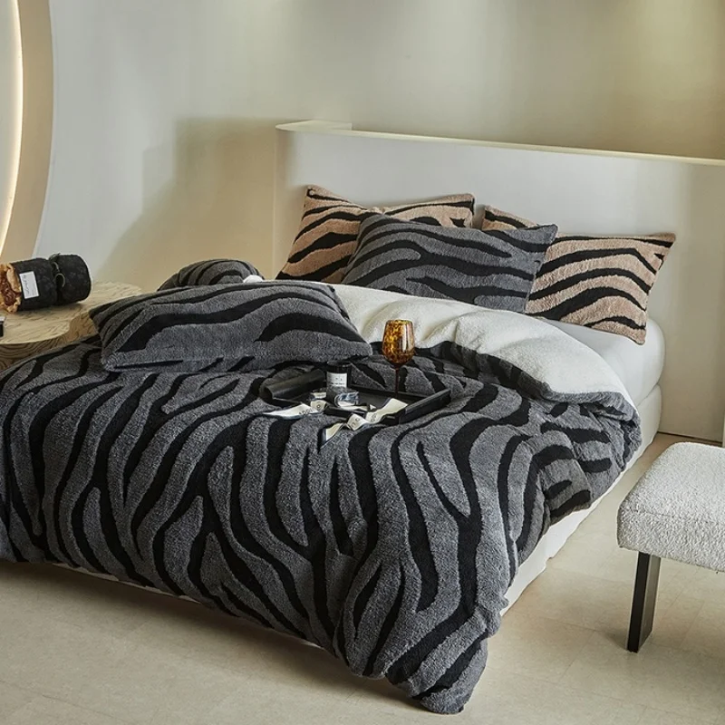 

1 шт., теплое флисовое одеяло с рисунком зебры, одинарное пододеяльник, осенне-зимнее пододеяльник, мягкое утолщенное одеяло 200*230 см, Прямая доставка
