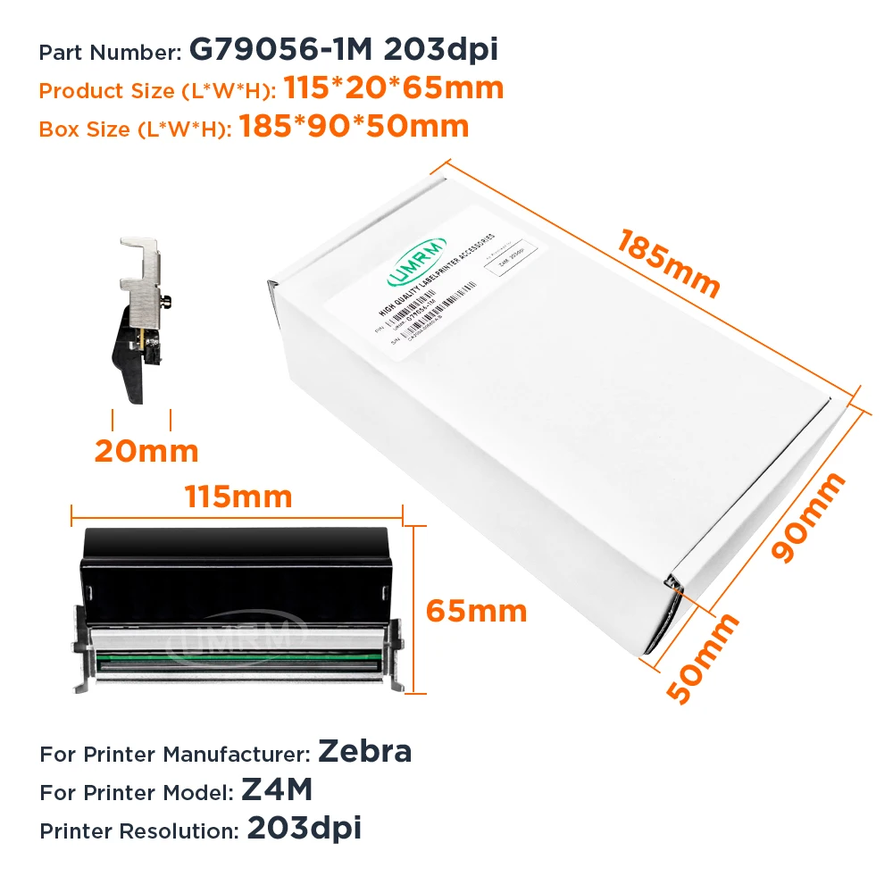 G79056-1M Printhead untuk zebra Z4M 203dpi Thermal Printer pengganti Barcode Label diganti kepala Printer aksesoris