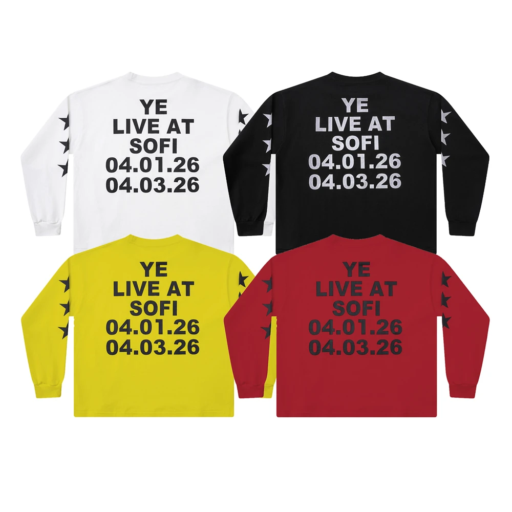 LIVE AT SOFI BULLY Kanye West Vultures T-Shirt Men Women Tee Long Sleeves T Shirt