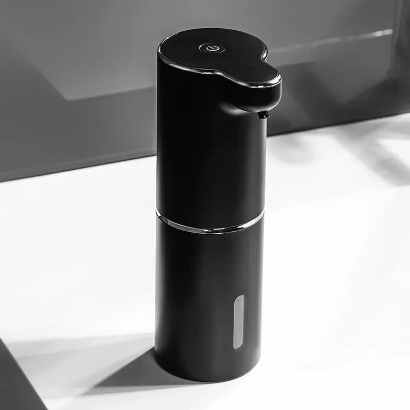 Distributeur automatique de mousse de détergent pour les mains, distributeur de crème désinfectante inductive pour les mains, chargeur HOUSB, noir