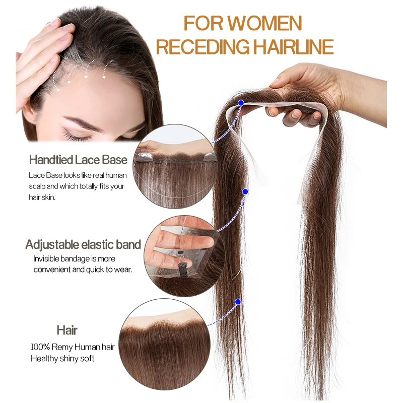 2x13 Polegada rendas sem clipe linha de peixe cabelo invisível frente peruca linha fina 100% cabelo humano extensões de cabelo natural para mulher