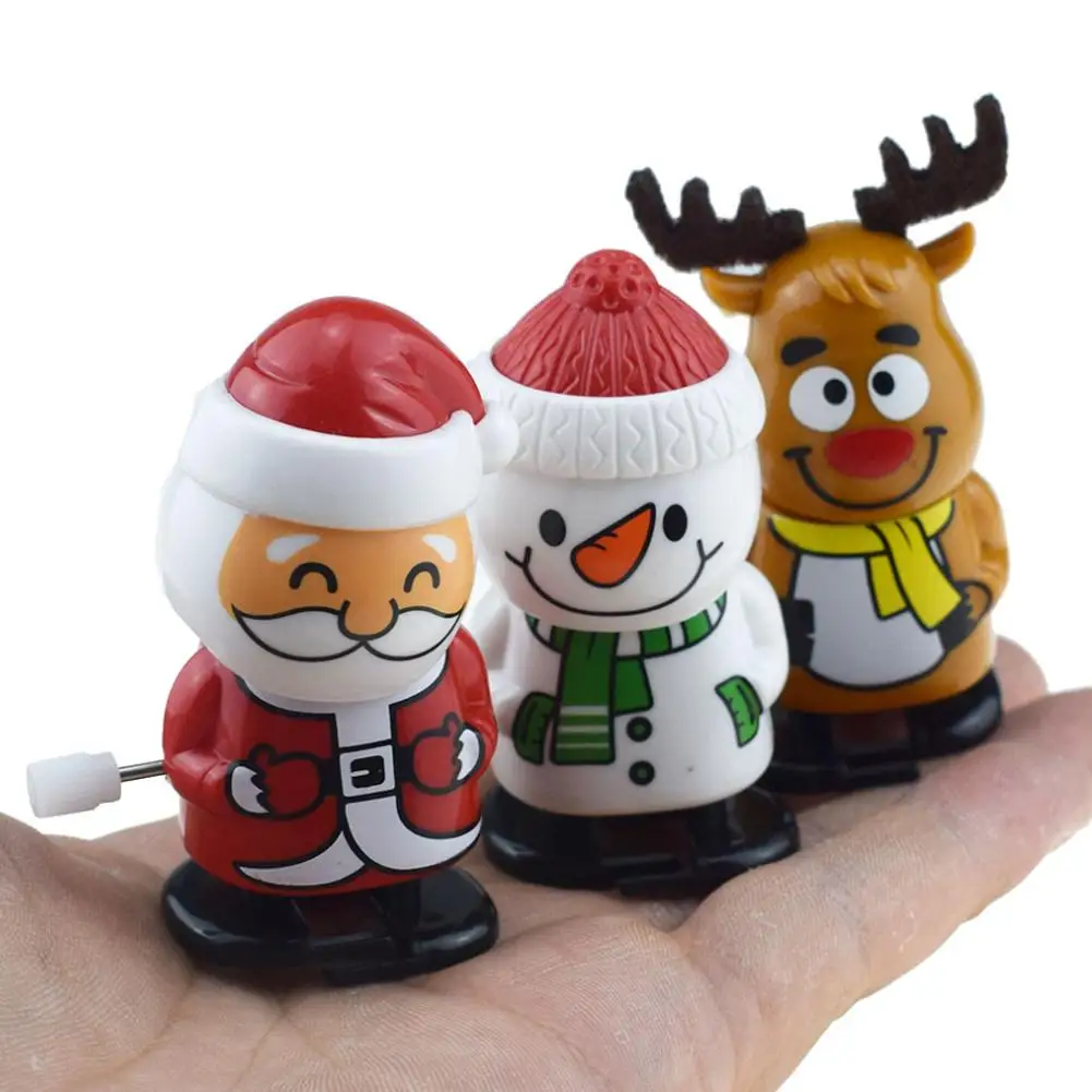 24y natal clássico relógio brinquedos bonito elk boneco de neve ornamentos do feriado presentes festa de natal primavera relógio brinquedos divertidos 6.5cm