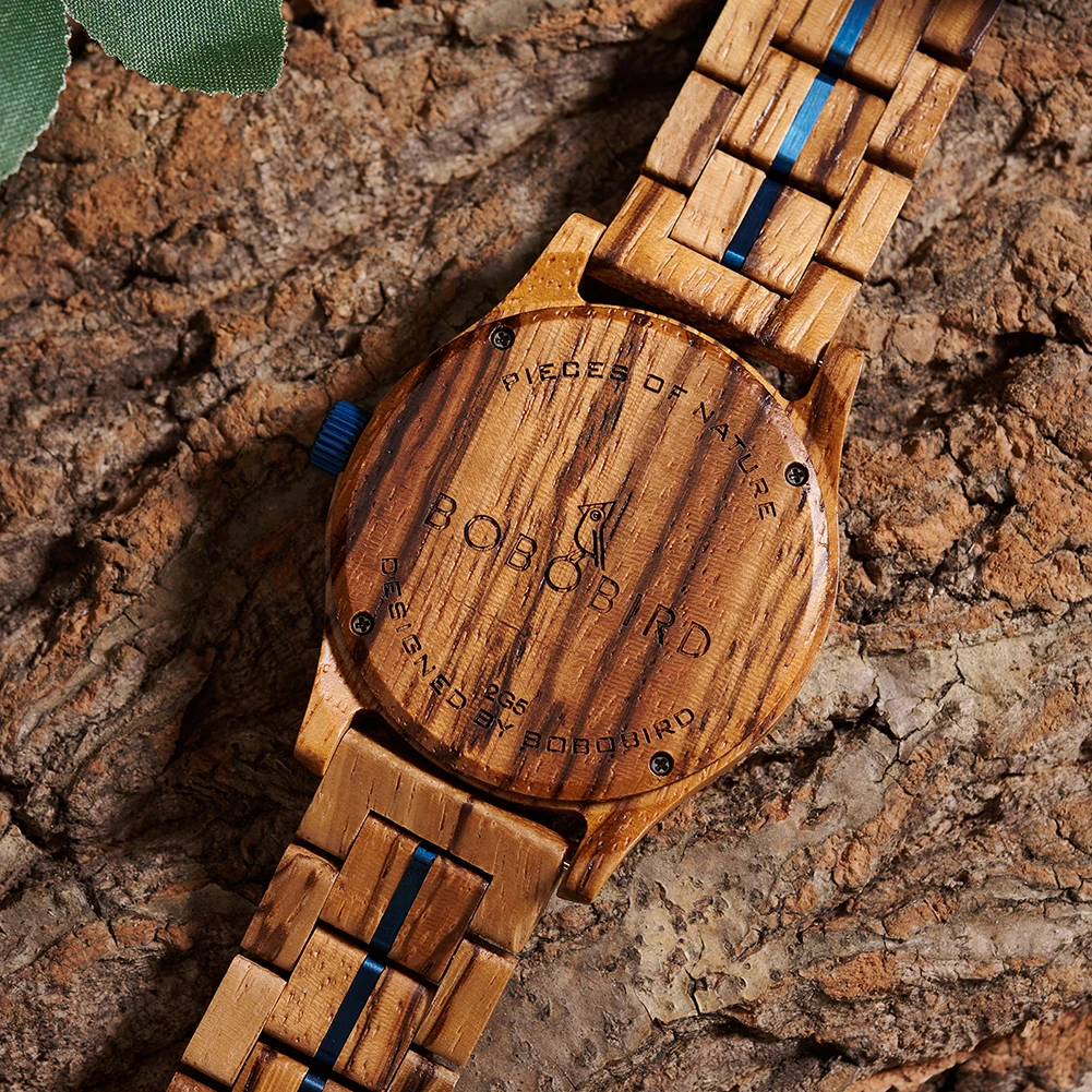 BOBO BIRD Orologio da uomo in legno personalizzato Cronografo di moda Orologio da polso sportivo al quarzo Orologio in legno di noce per uomo Dropshipping
