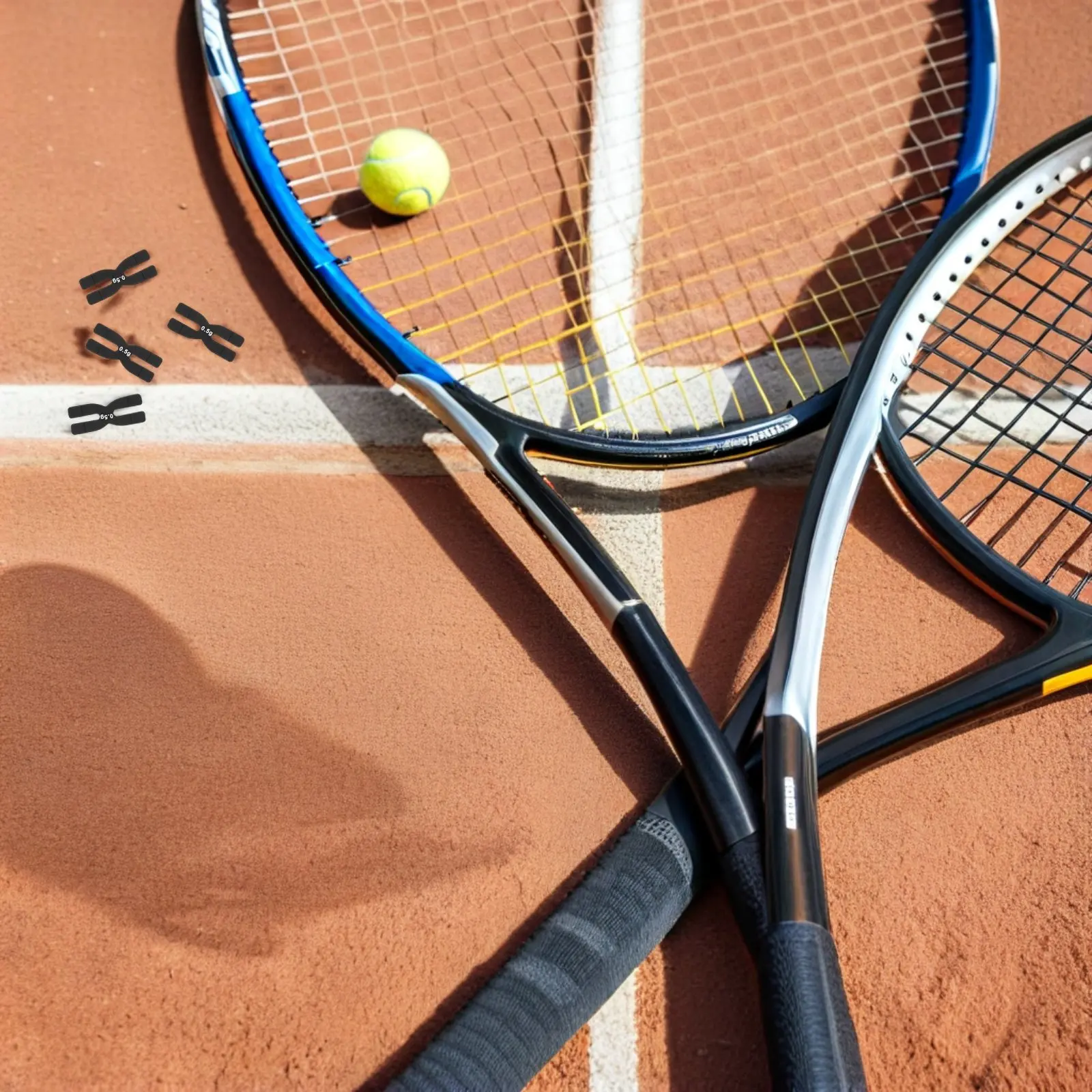 

4Pcs Badminton Racket Weight Inserts Silicone H-Shaped Balance Strips Black for Racket Shot Stability Power Control Tuning