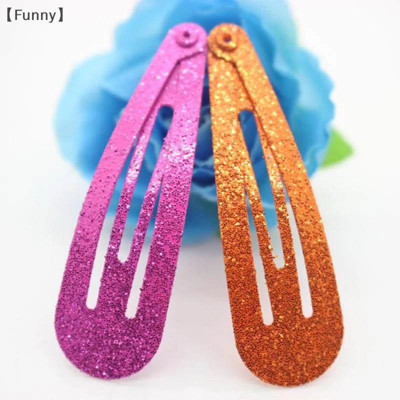 [[مضحك] 6/12 قطعة إكسسوارات شعر الفتيات دبوس الشعر الملونة المطبوعة الطلاء قطرة الماء BB كليب الكرتون المعادن الأطفال مشبك شعر