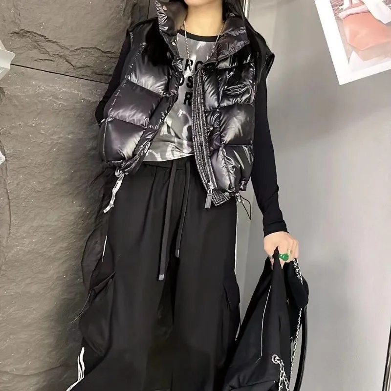 

Down Padded Jacket Female Waistcoat Fat Mm Large Size Outside To Wear Foreign Style Autumn Winter New Short Vest Coat Small Man