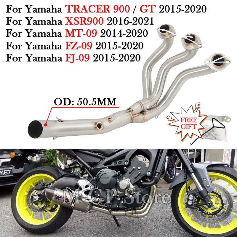 

Slip-On Motorcycle Exhaust Front Link Pipe Modify Muffler Escape Moto For YAMAHA MT09 FZ09 FJ09 XSR900 TRACER 900 GT 2014 - 2020