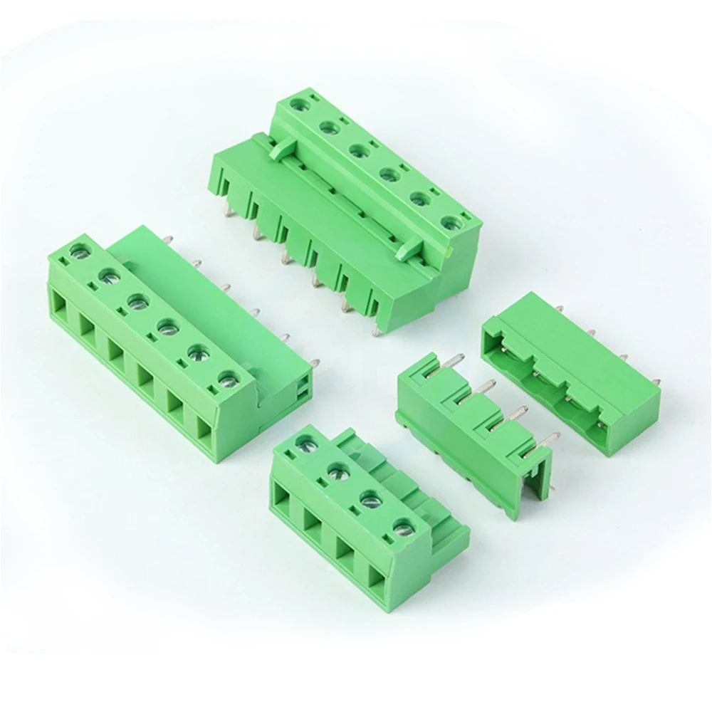 10 Sets 7.62mm Pitch KF2EDG 15EDG 2EDGK+2EDGV R/2EDGVC RC Plug-In Terminal Right Angle/Straight Pin 2~12P
