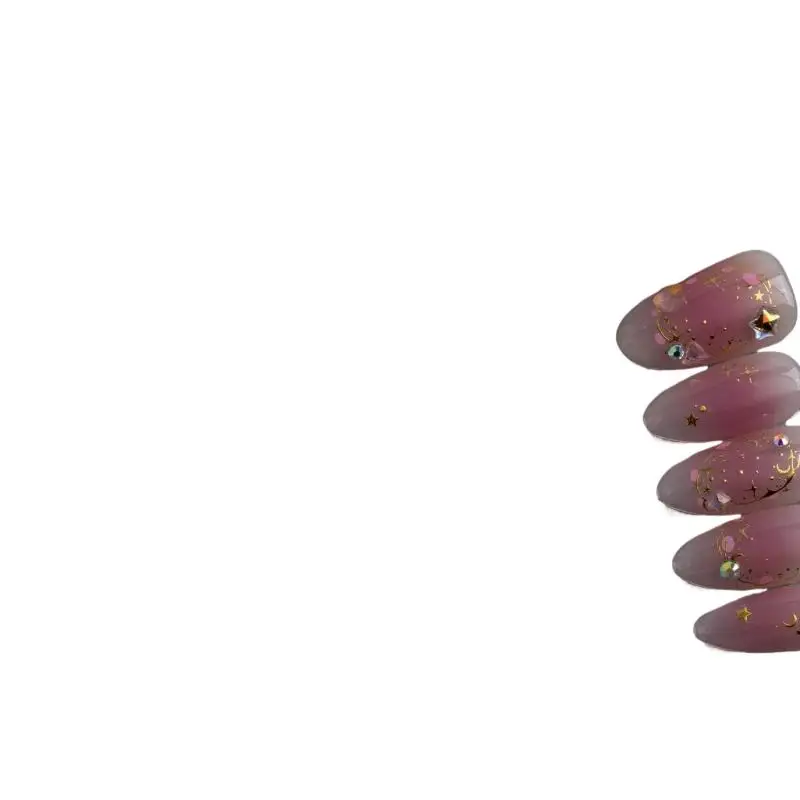 1 シートゴールドシルバースターライトネイルアートステッカー自己粘着月と星デカールマニキュアスライダークリエイティブネイルデコレーション用