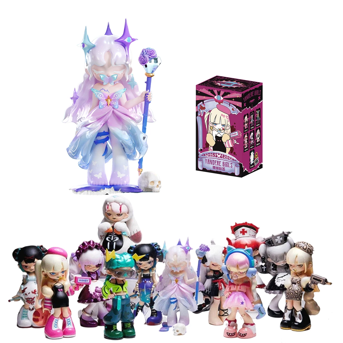 ハイプレイ MR.BONE ヤンデレガールズ ラベルを剥がしたダークスタイルシリーズ ブラインドボックスフィギュア