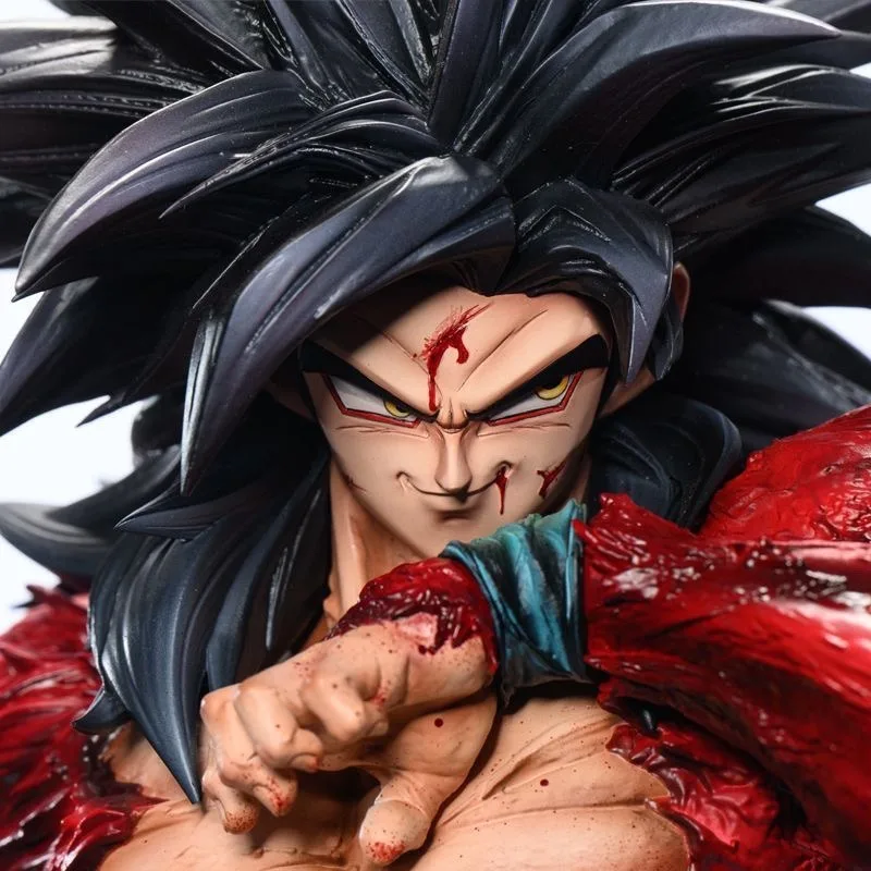 33CM/12.99in Anime Dragon Ball Z Ssj4 Goku Figure Battle Damage Super Saiyan 4 PVC Statue Collectible Model Toys Gifts view 5