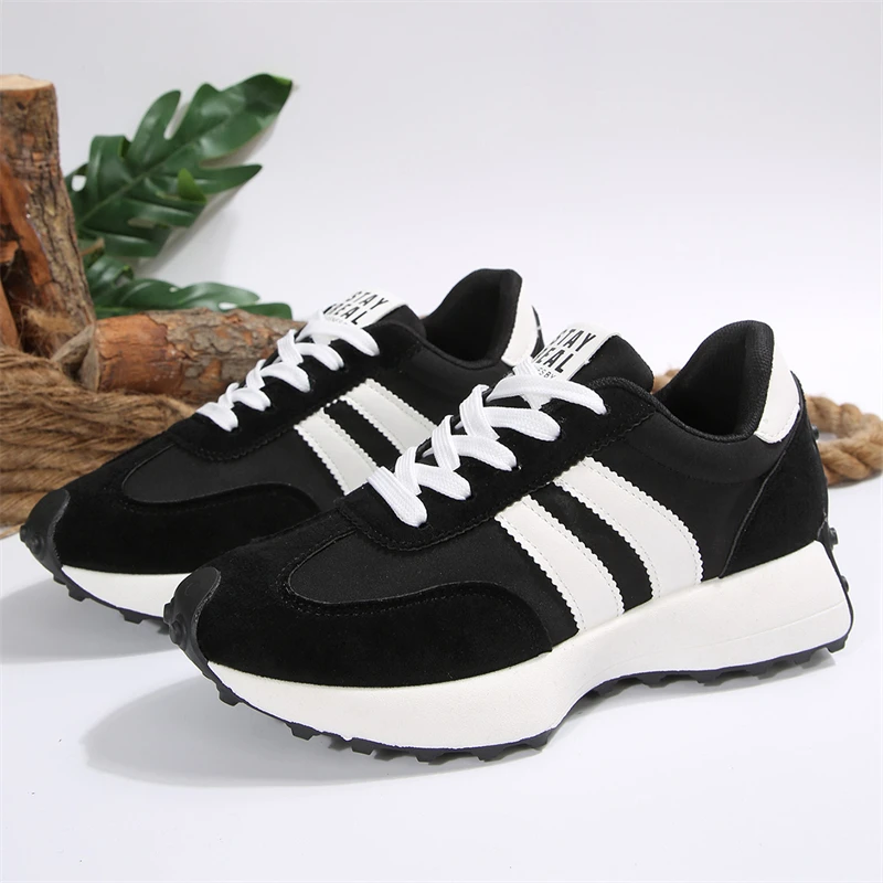 Classic Black Casual Sneakers For Women Designer Shoes Lightweight Platform Sneakers Comfortable Low-cut Women's Walking Shoes