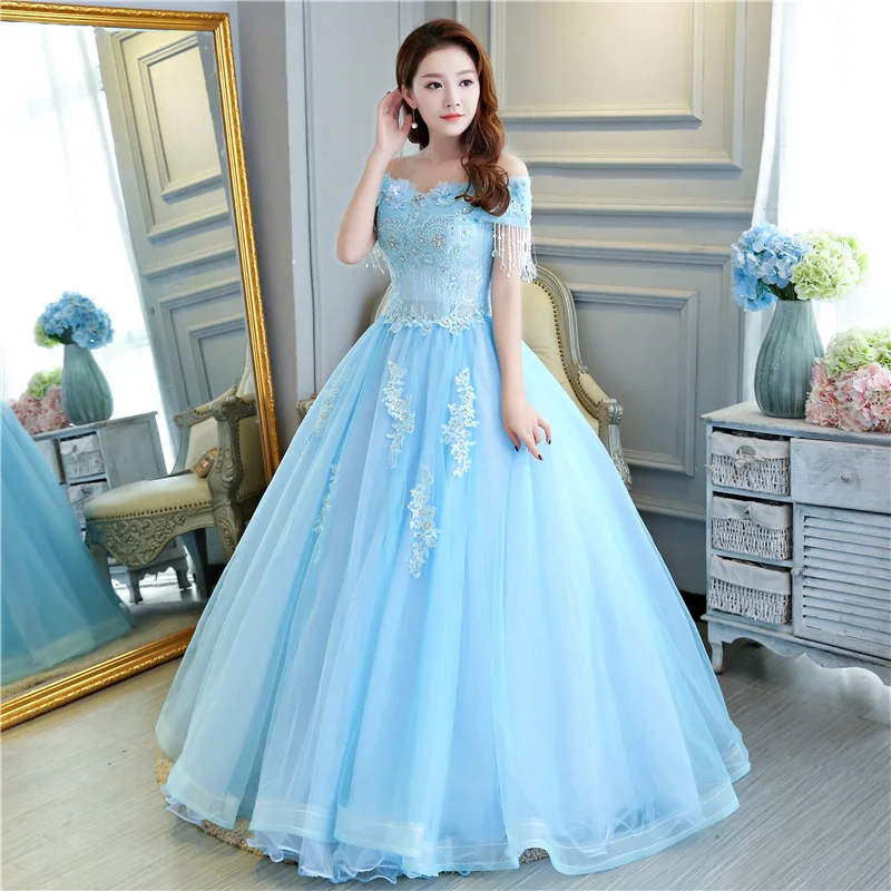 SONDER อย่างเป็นทางการ 15 Elegant Quinceanera ชุดเจ้าหญิงสไตล์ Quinceanera Ball Gown ปิดชุดไหล่ที่กําหนดเอง