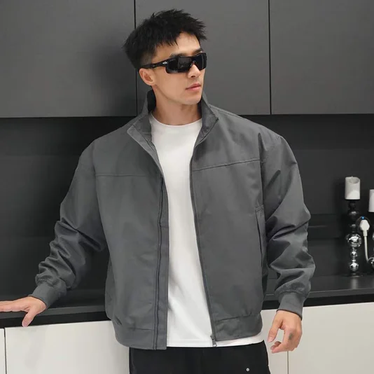 

American Sle Tee-Proof Workwear Jaet Men's Loose Fit Stand Collar Pilot Top Trendy Casual Outerwear Autumn 2025